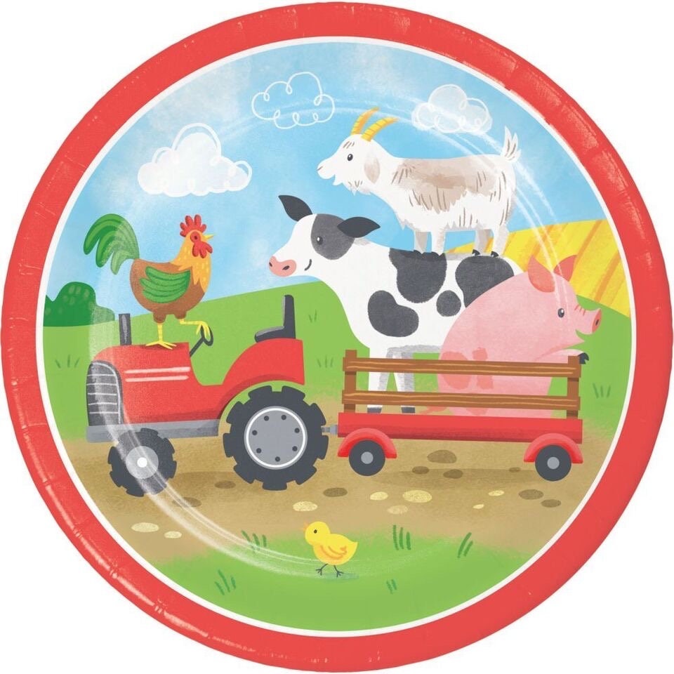 Farm Animals Paper Dessert Plates 7 8 Count Farm Party