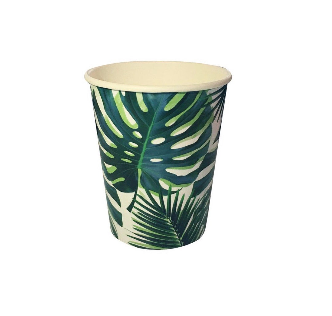 Tropical Palm Party Cups, Set of 8, Beach Party , Outdoor Party, Pool ...
