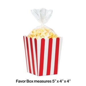 Circus Carnival Popcorn Boxes with Cellophane Bags, Set of 8, Circus Themed Birthday