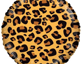 Cheetah Print 18” Foil Balloon, Jungle Party, Zoo Balloons