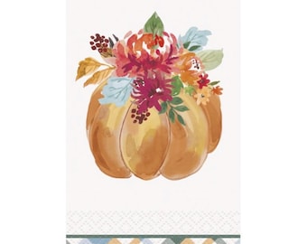 Thankful Pumpkins Paper Guest Napkins, 16 Count,  Thanksgiving Table