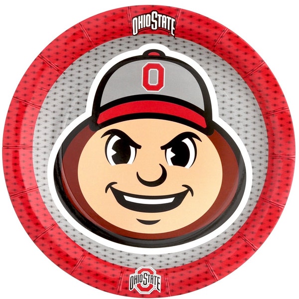 Ohio State Buckeyes 7” Dessert Plates, Brutus Plates, Set of 8, Football Party, Football Themed Party, Sports Party