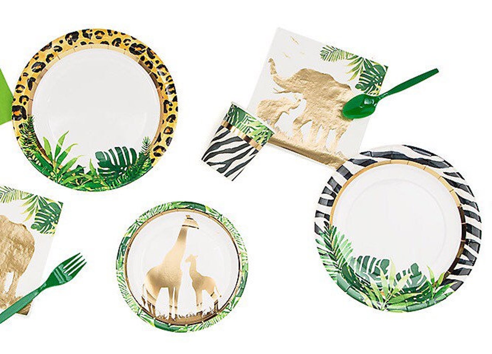 Safari Animal Print Foil 9 Oz Paper Cups Set of 8 Jungle | Etsy