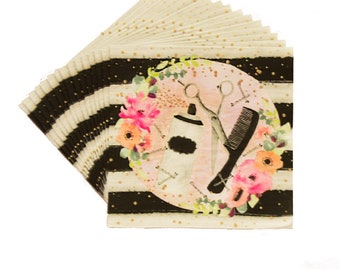 Salon Style Luncheon Napkins, Set of 16, Great for Makeover Party, Kid’s Birthday, Cosmetology