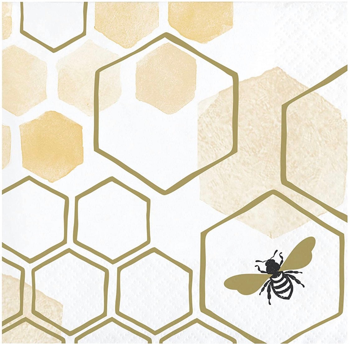 Honeycomb 5 Beverage Napkins 16 ct Bee Birthday Party Bee Theme