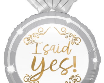 I Said Yes 24” Wedding Ring Balloon, Bridal Shower, Bachelorette Party, Diamond Party