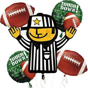 Football Balloon Bouquet, Set of 5 balloons, Football Party, Football Themed Party, Sports Party