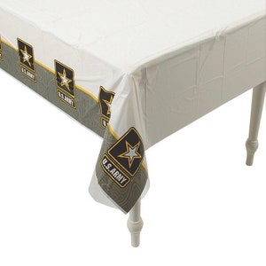 U.S. Army Plastic Tablecloth, 54”x108”, Army Party, Army