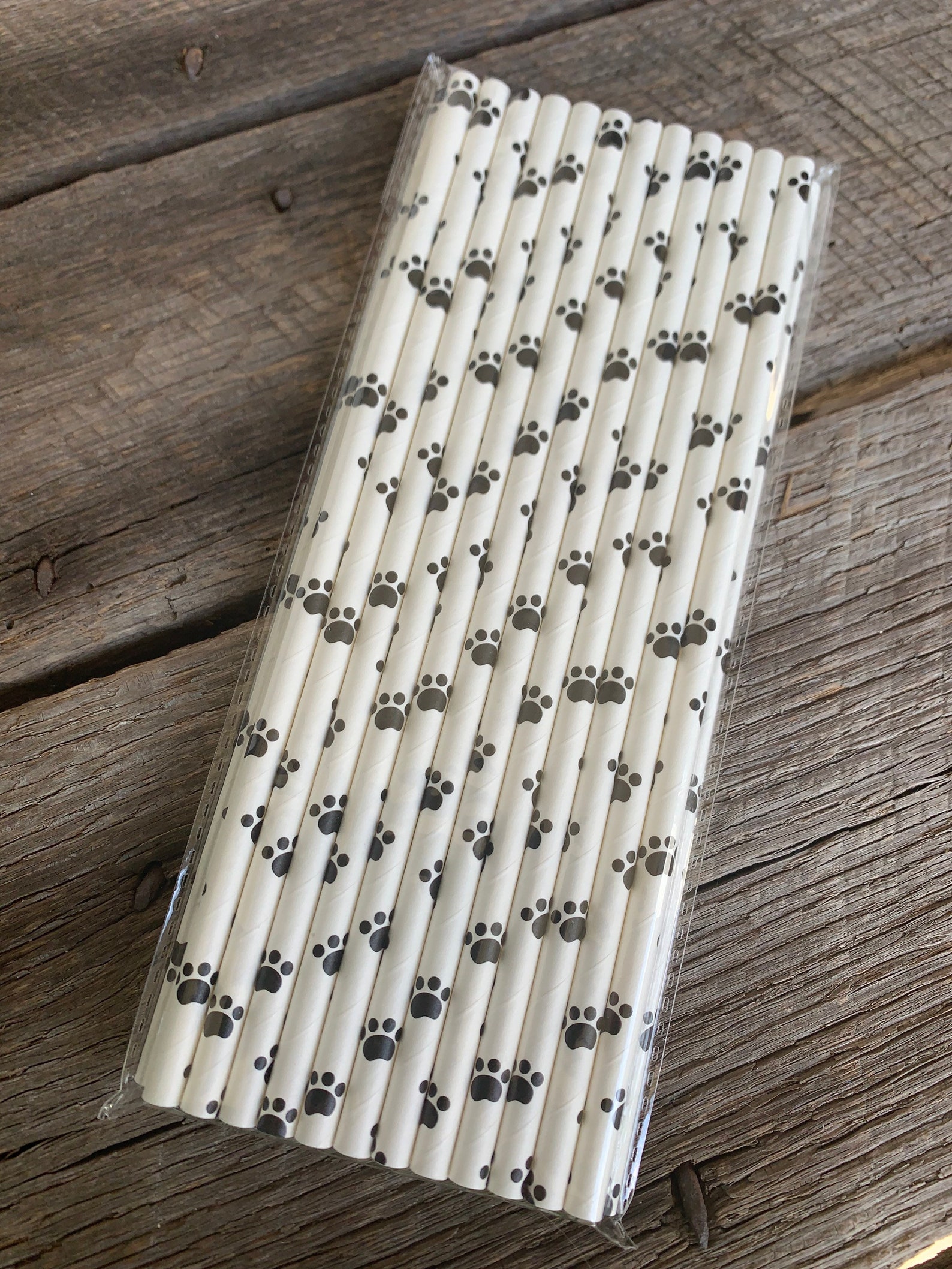 Paw Print Paper Straws Dog Party Straws Dog Party Puppy Etsy