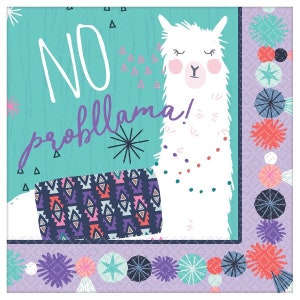 CLOSEOUT!! 50% OFF Llama Luncheon Napkins, Set of 16, Fiesta Party, Cactus Party, No Probllama