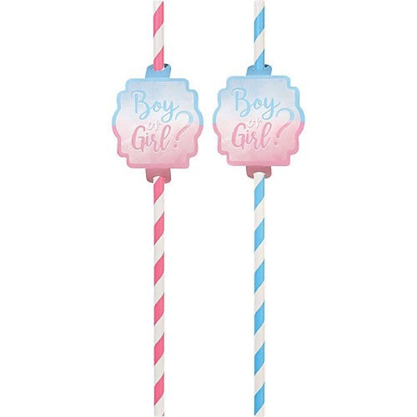 Boy or Girl? Paper Straws, Set of 12, The Big Reveal