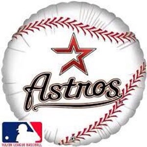 CLOSEOUT!! 50% OFF Houston Astros Baseball Balloon, 18” Foil Balloon, Baseball Party, Baseball Themed Party, Sports Party
