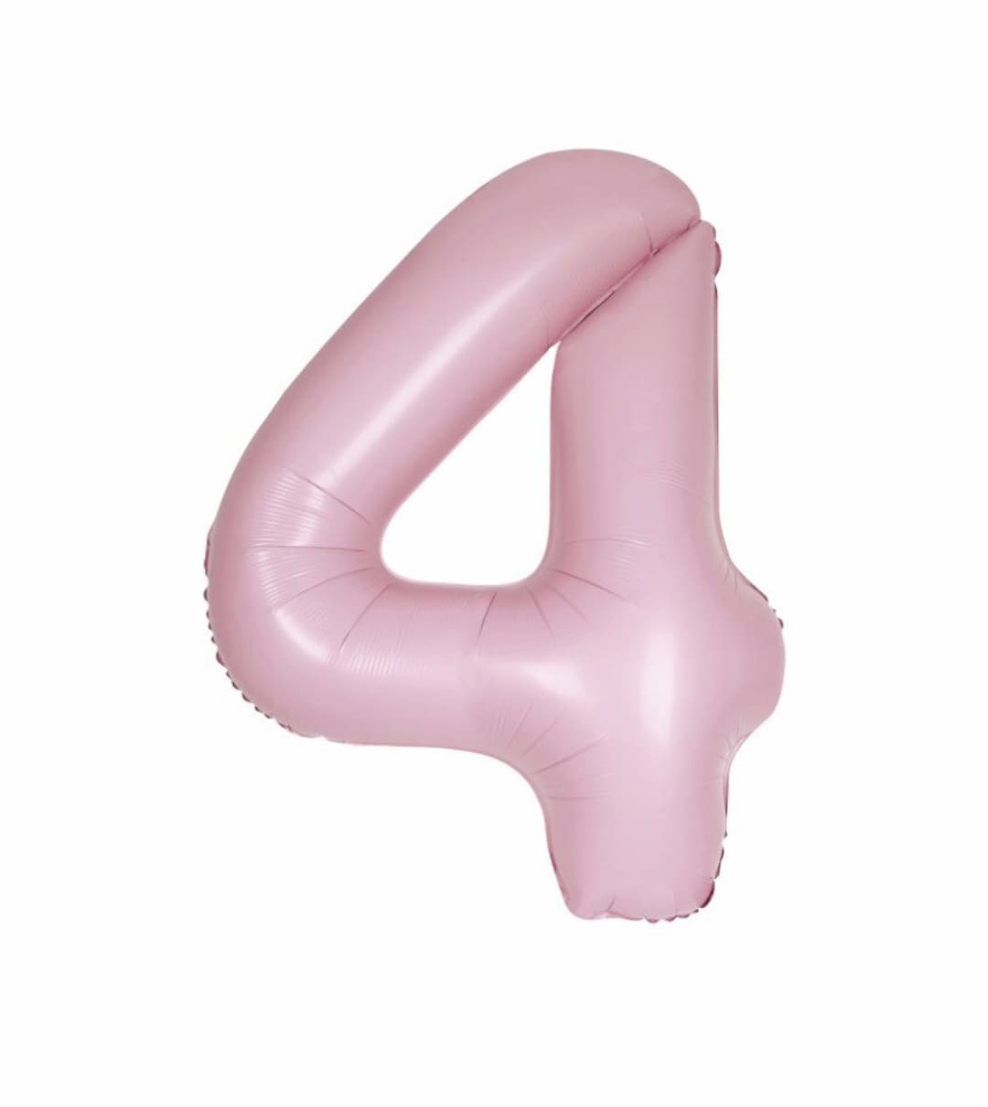 Pastel Matte Pink Number 4 Shaped Foil Balloon 34