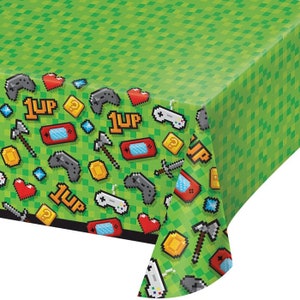 Gaming Party Tablecover 54”x102”, Gamers Birthday, Video Game Birthday