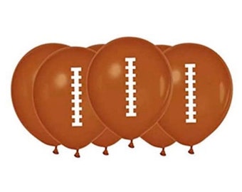 12" Football Latex Balloons, Football Party, Set of 6