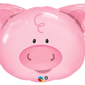 Jumbo 30&quot; Playful Pig Balloon, Farm Birthday,  Pig Themed Occasion Balloon, Farm Party