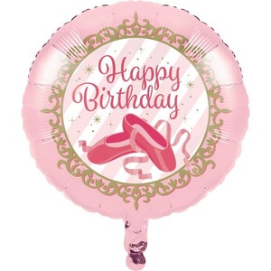 Ballerina Twinkle Toes Happy Birthday 18” Foil Balloon, Ballerina Party, Ballerina Decor, Dance Party Balloon