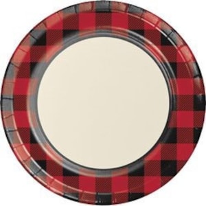 Buffalo Plaid Dinner Plates, Lumberjack Party, Set of 8 Plates