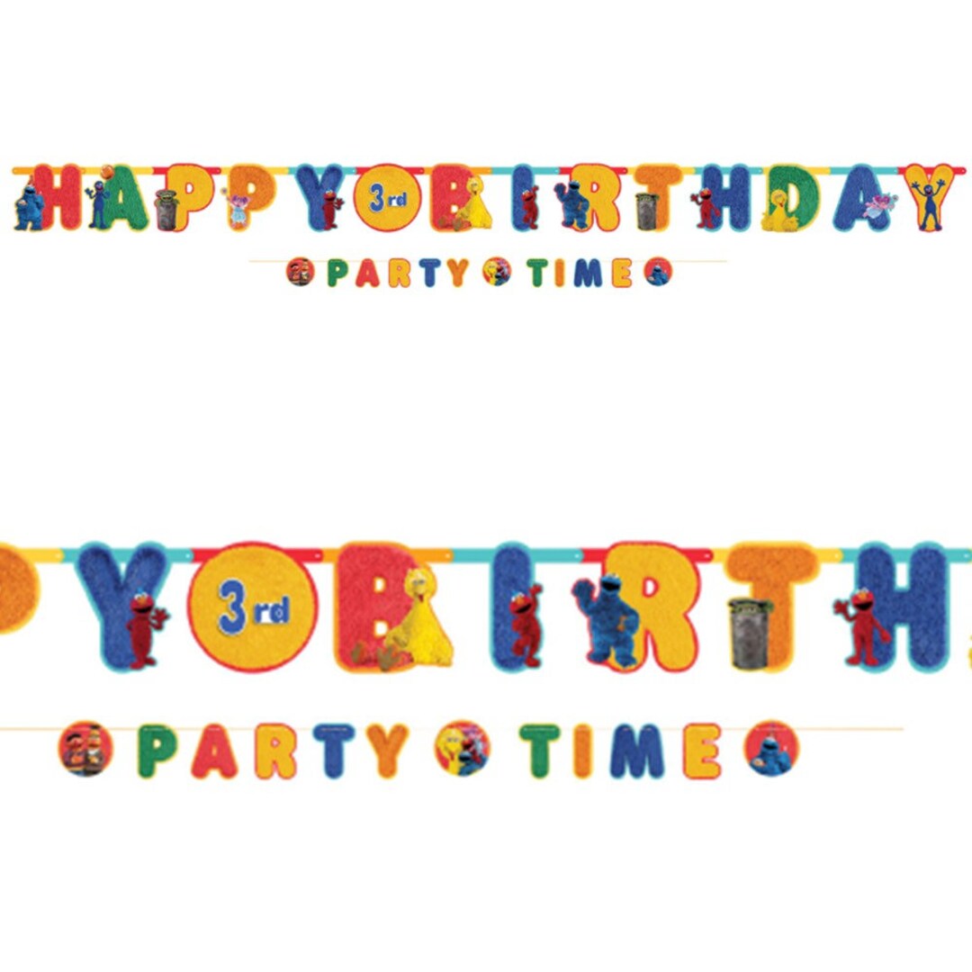 Sesame Street Jumbo Happy Birthday Add-an-age Letter Banner Set, 10