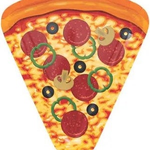Pizza Shaped Dinner Plates, 10”, 8 pcs, Pizza Party