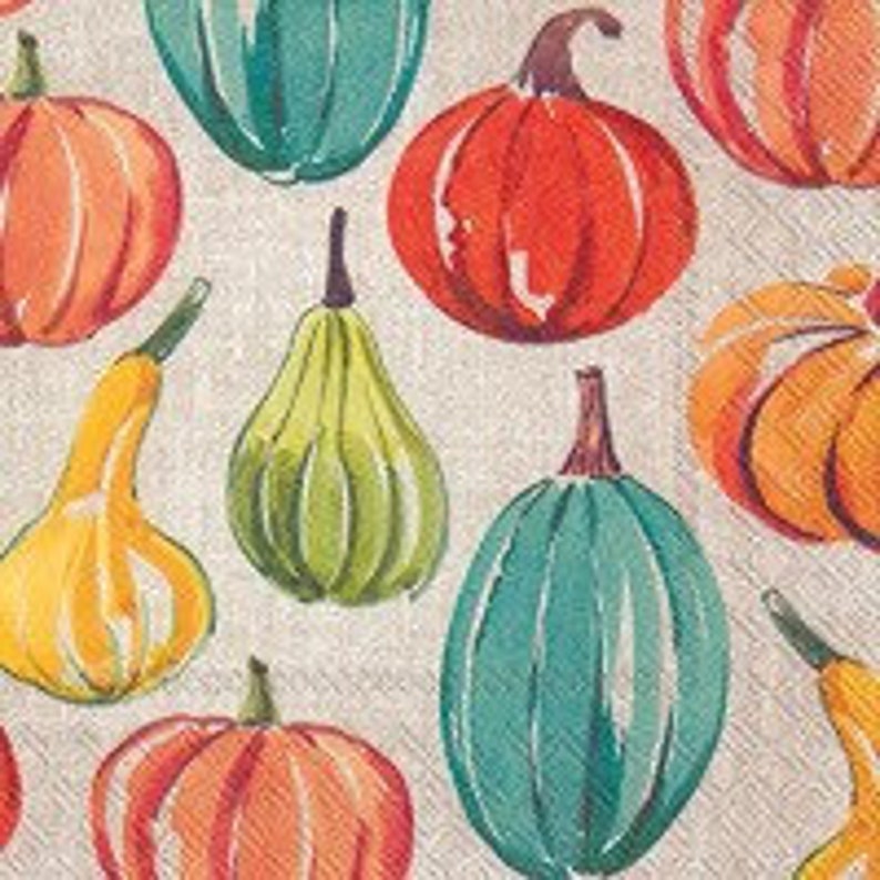 Fall Cocktail Napkins Pumpkin Napkins Harvest Napkins Fall Etsy
