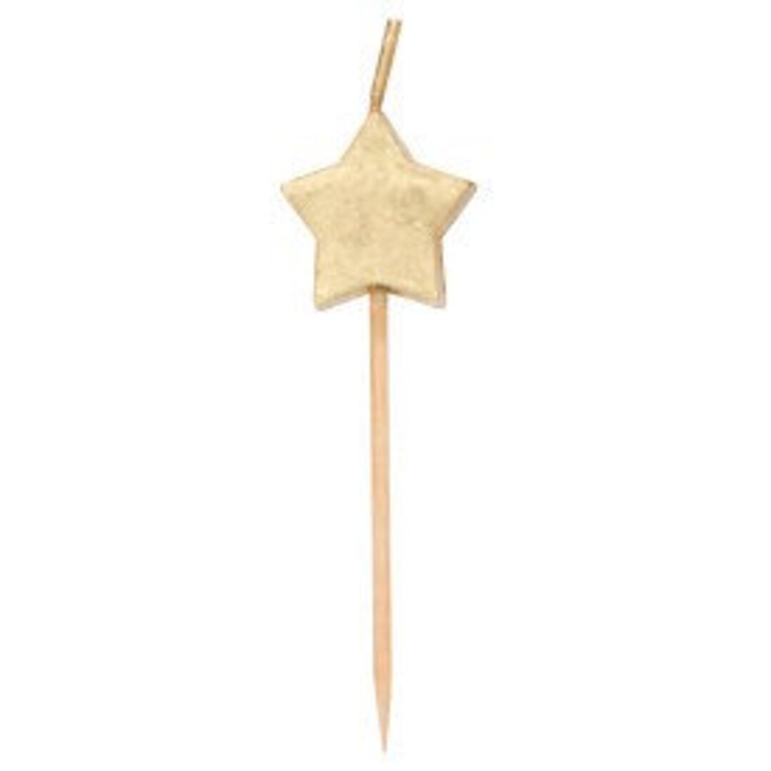 Gold Star Birthday Candles Set of 6 Birthday Candles Etsy