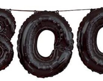 BOO 14” Balloon Banner Kit, Halloween Party Decor