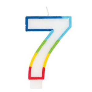 Rainbow Border 7 Candle, Rainbow Party, Colorful Birthday