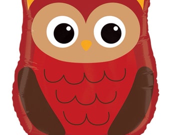 Jumbo Woodland Owl Balloon, Wild One Birthday, 26"