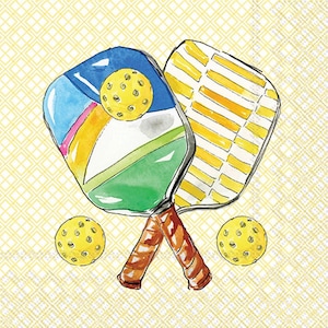 Pickleball Pair Beverage Napkins, Set of 20, Pickleball Party Theme