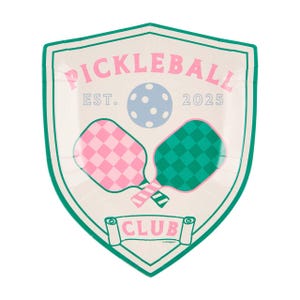 Pickleball Shield Shaped Paper Plate, Set of 8, Pickleball Party Theme