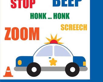 Traffic Jam Beverage Napkins, Set of 16 napkins, Transportation Party