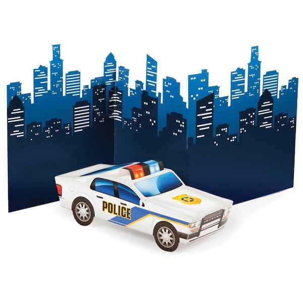 Police Party Table Centerpiece, Police Car Table Centerpiece, Police Theme Birthday Party or Retirement