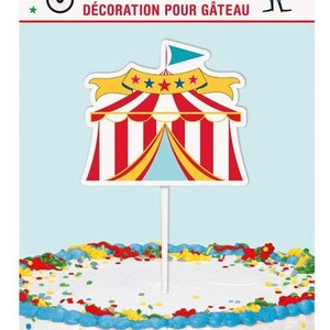 Circus Tent Cake Topper, 8.75 in x 4 in., Circus Carnival Party, 1 count image 2