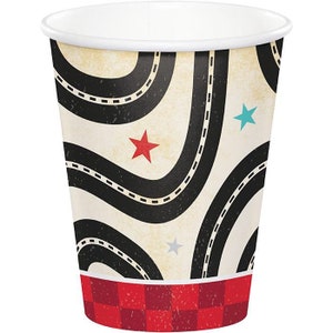 CLOSEOUT!! 50% OFF Vintage Red Truck or Vintage Race Car 9 oz Cups, Red Truck Farm Party, Race Car Party
