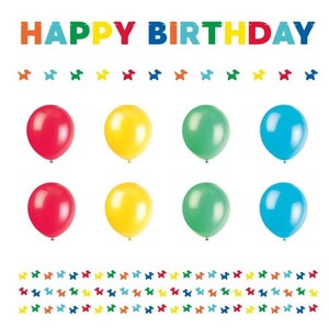 Balloon Animal Happy Birthday Banner Decorating Kit, 8 Feet Long
