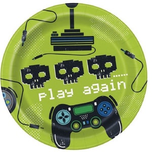 Gaming Party Dessert Plates 7”x7” 8ct, Gamers Birthday, Video Game Birthday
