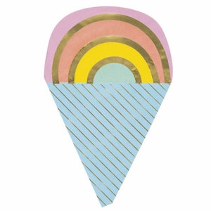 Ice Cream Shaped Foil Luncheon Napkins, Ice Cream Birthday, Set of 16 napkins