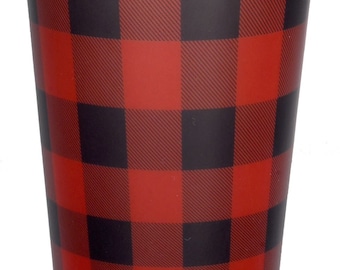 Buffalo Plaid 16 oz. Plastic Cup, Lumberjack Party Favor