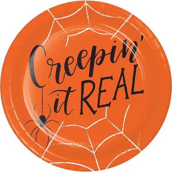 Creepin' It Real Halloween Dessert Plates, Halloween Party Napkins