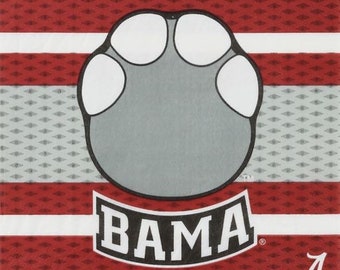 Alabama Big Al Luncheon Napkin, Set of 16, 6.5”x6.5”