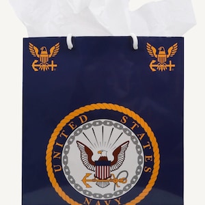 U.S. Navy Gift Bag and Tissue Set, Military Party, Military Retirement, Navy Theme Birthday Party