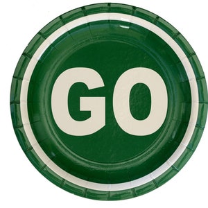 GO Dessert Plates, Train Birthday, Transportation Party, Set of 8 Plates
