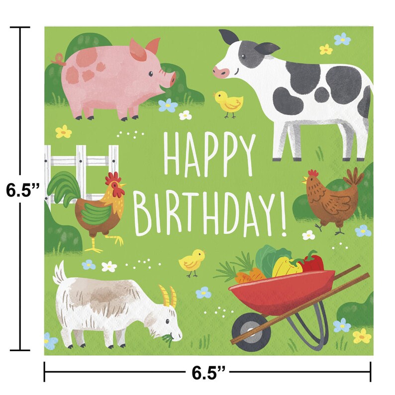 TackyNutPartyStore Farm Animals Napkins