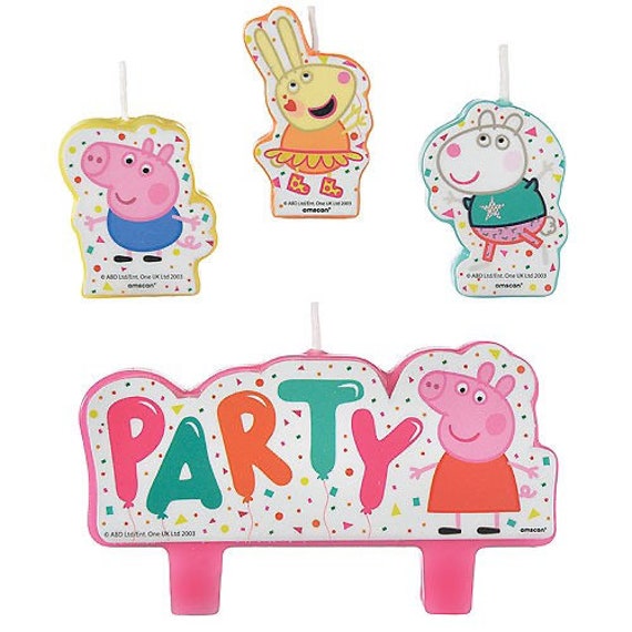 Bougies anniversaire Peppa Pig - Lot de 4