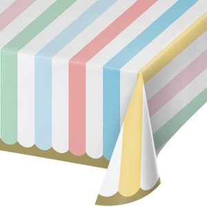 Pastel and Gold Table Cover, 54”x102”, Pastel Celebrations, Spring Tableware