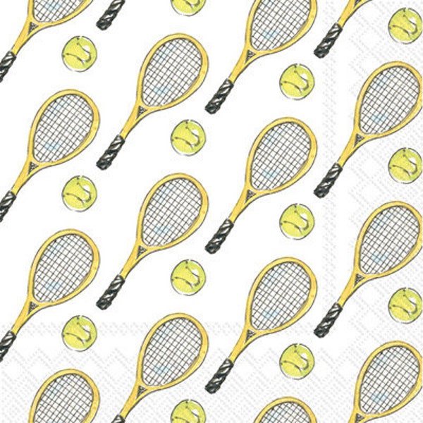 Tennis Cocktail Napkins, Set of 20, Tennis Party, Tennis Birthday, Tennis Napkins 5”