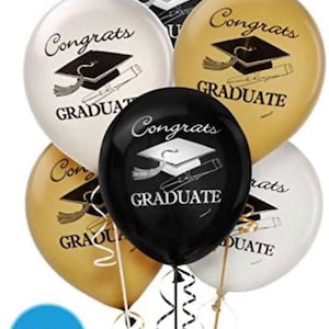 Graduation Latex Balloons, Graduation Party, Pack of 15, Congrats Grad Balloons