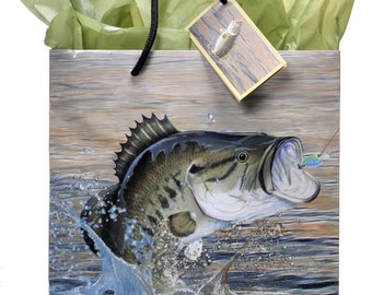 Fishing Gift Bag Gone Fishing Birthday Party Favor Bags With Tissue Paper And Greeting Card Gone Fishin Gift Wrap Bag Fish Wrapping Paper Bag Decorations For Angler Baby Shower Birthday Supplies P 123747209