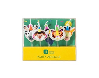 Party Animals Safari Birthday Candles, Set of 5